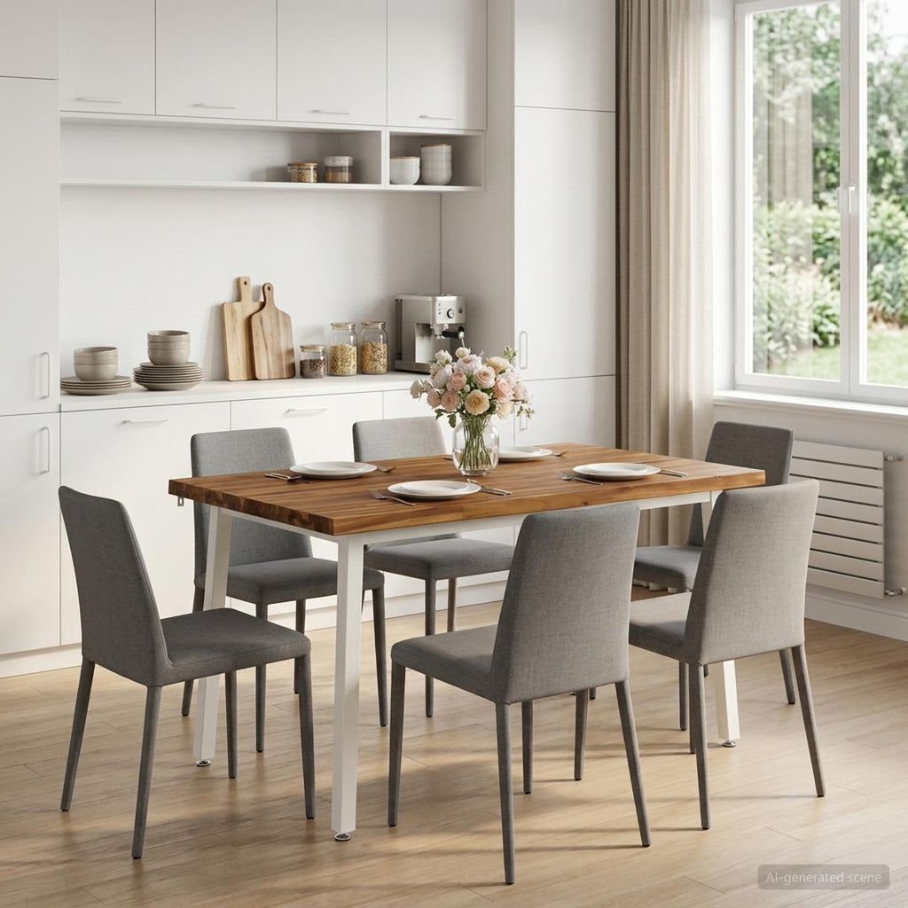 vidaXL 90 x 55 x 75 cm Lite Drewno Akacji Naturalne i białe