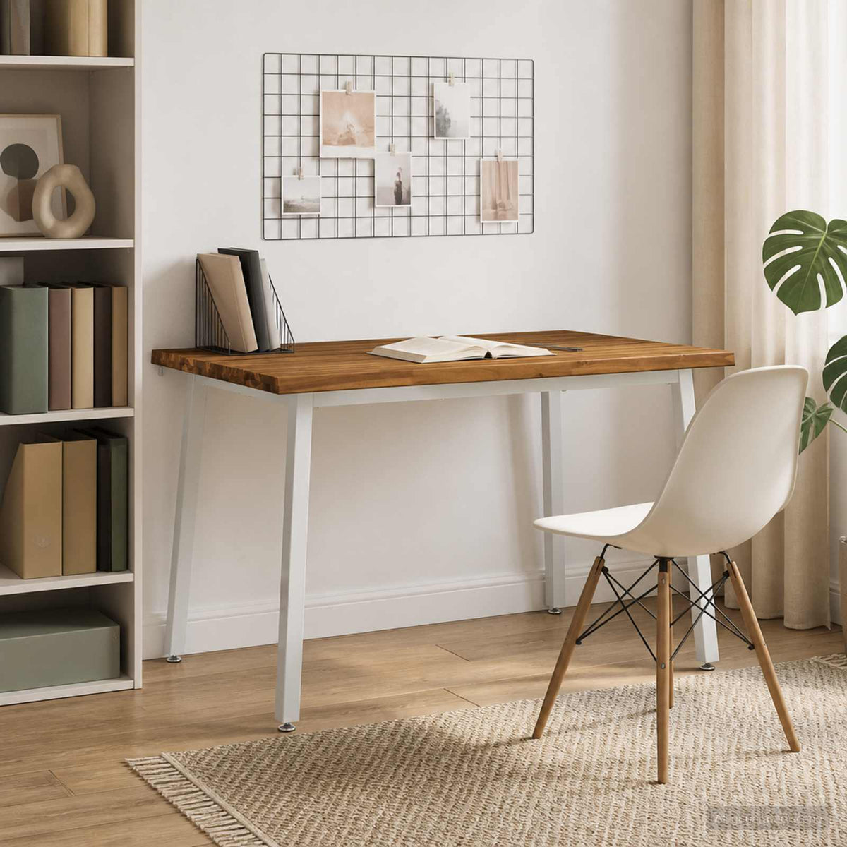 vidaXL 110 x 55 x 75 cm Lite Drewno Akacji Naturalne i białe