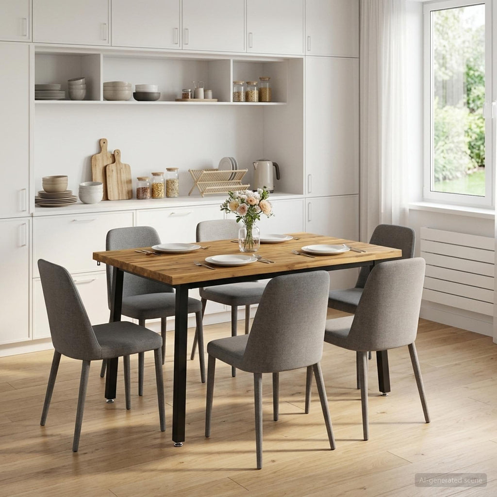 vidaXL 110 x 55 x 75 cm Lite Drewno Akacji biały i czarny Prostokątny