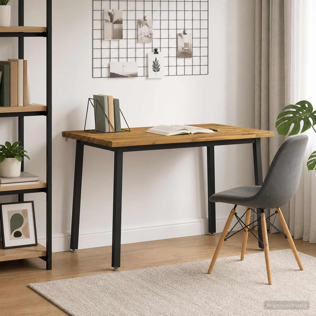 vidaXL 110 x 55 x 75 cm Lite Drewno Akacji biały i czarny Prostokątny