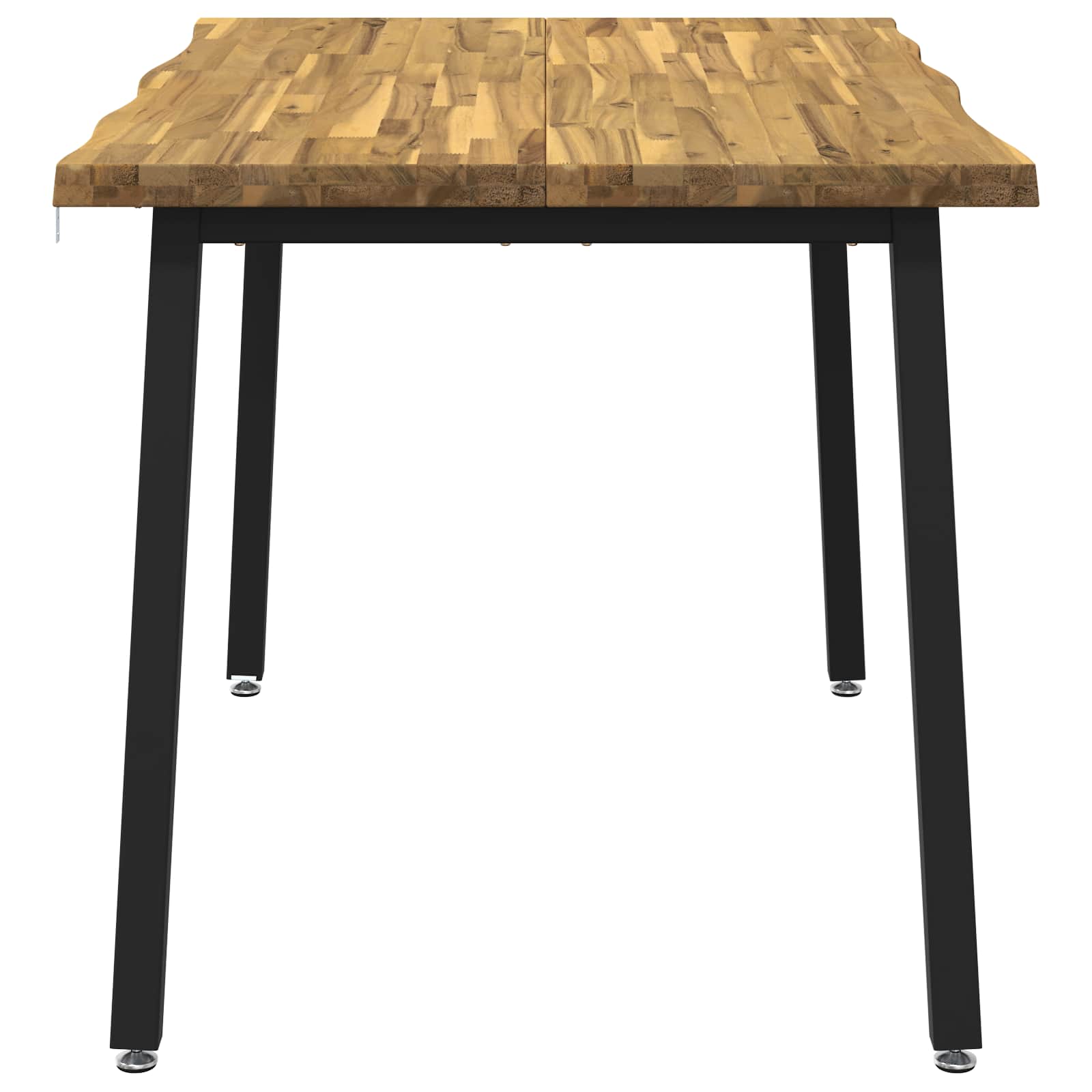 vidaXL 90 x 55 x 75 cm Lite Drewno Akacji biały i czarny Prostokątny