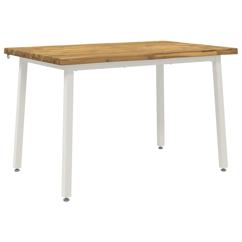 vidaXL 90 x 55 x 75 cm Lite Drewno Akacji Biały Prostokątny