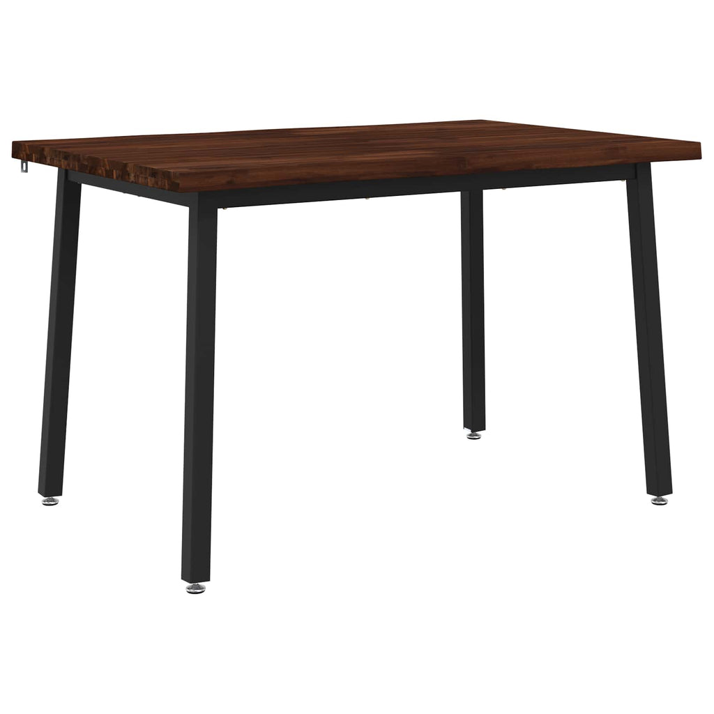 vidaXL 110 x 55 x 75 cm Lite Drewno Akacji Ciemnobrązowy i czarny