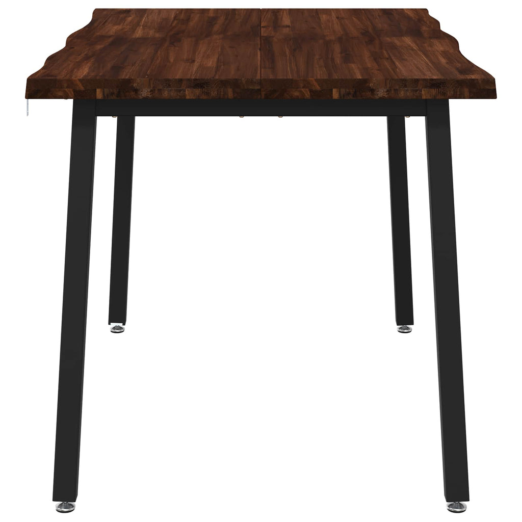 vidaXL 110 x 55 x 75 cm Lite Drewno Akacji Ciemnobrązowy i czarny