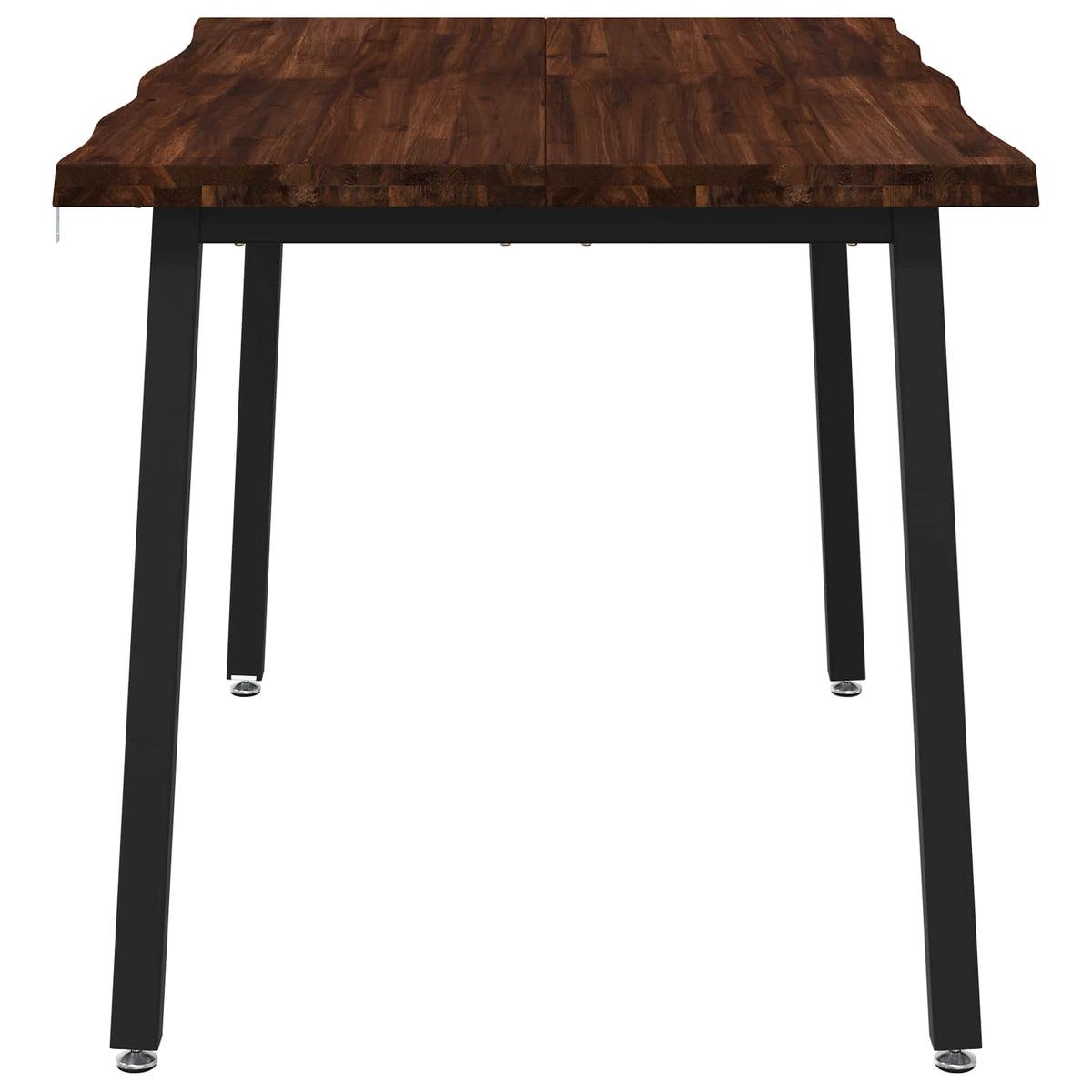 vidaXL 110 x 55 x 75 cm Lite Drewno Akacji Ciemnobrązowy i czarny