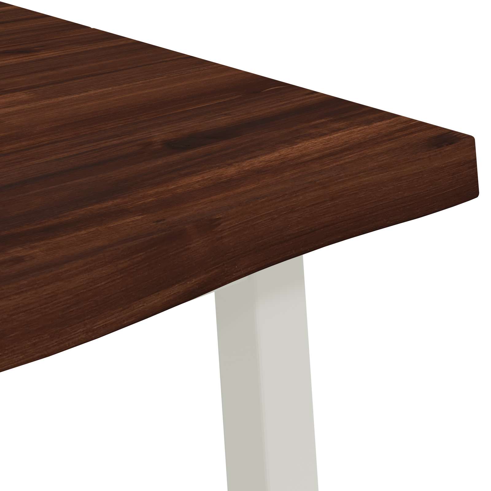 vidaXL 110 x 55 x 75 cm Lite Drewno Akacji Ciemnobrązowy i Biały