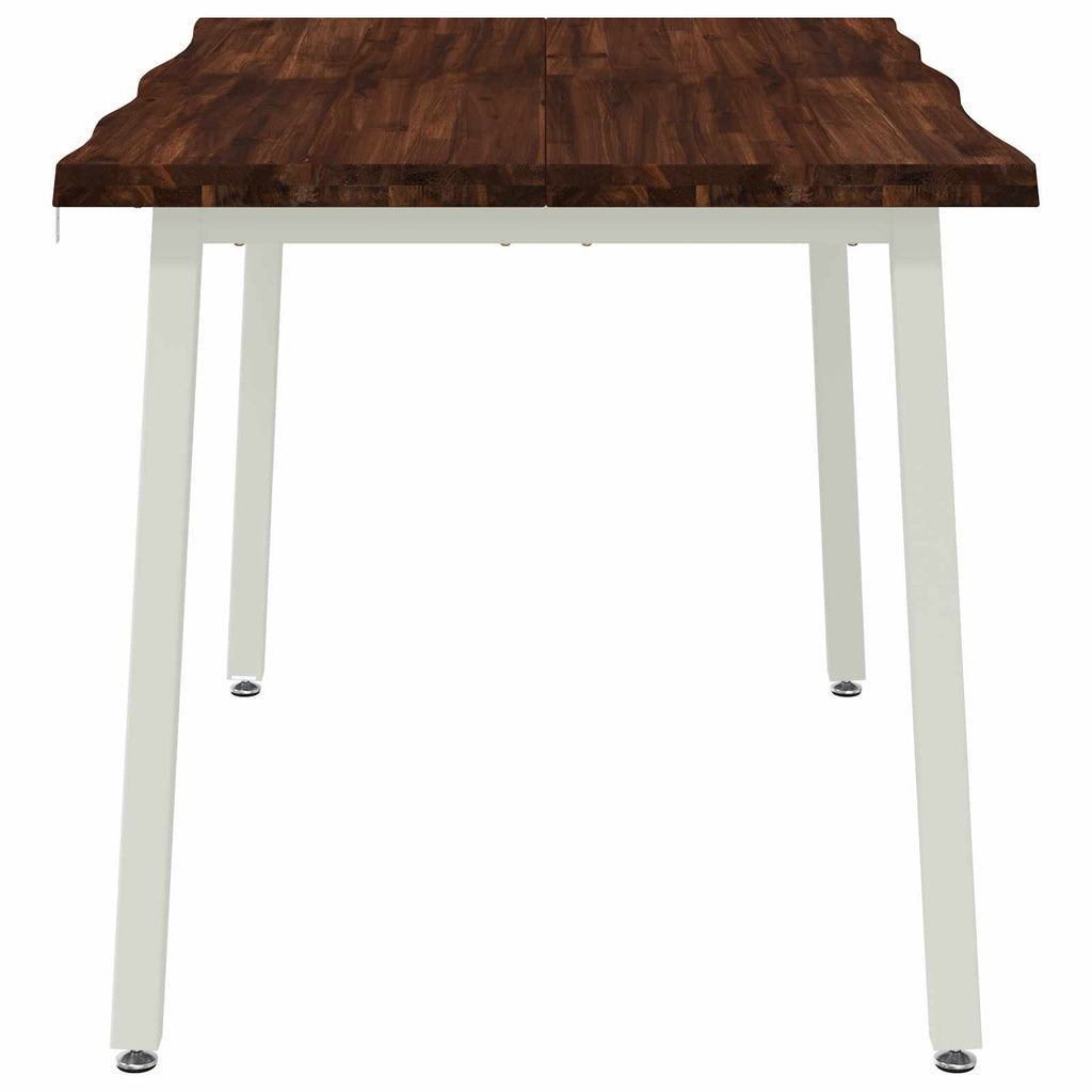 vidaXL 110 x 55 x 75 cm Lite Drewno Akacji Ciemnobrązowy i Biały