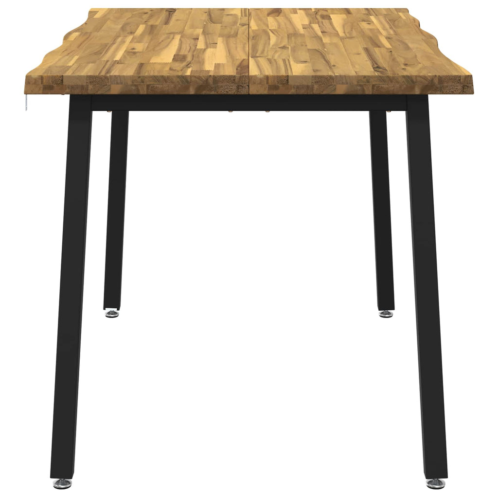 vidaXL 110 x 55 x 75 cm Lite Drewno Akacji biały i czarny Prostokątny