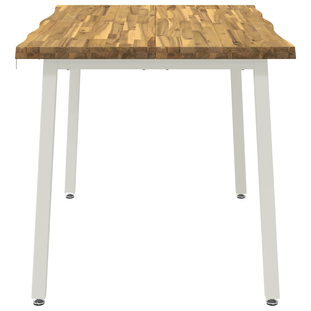 vidaXL 110 x 55 x 75 cm Lite Drewno Akacji Biały Prostokątny