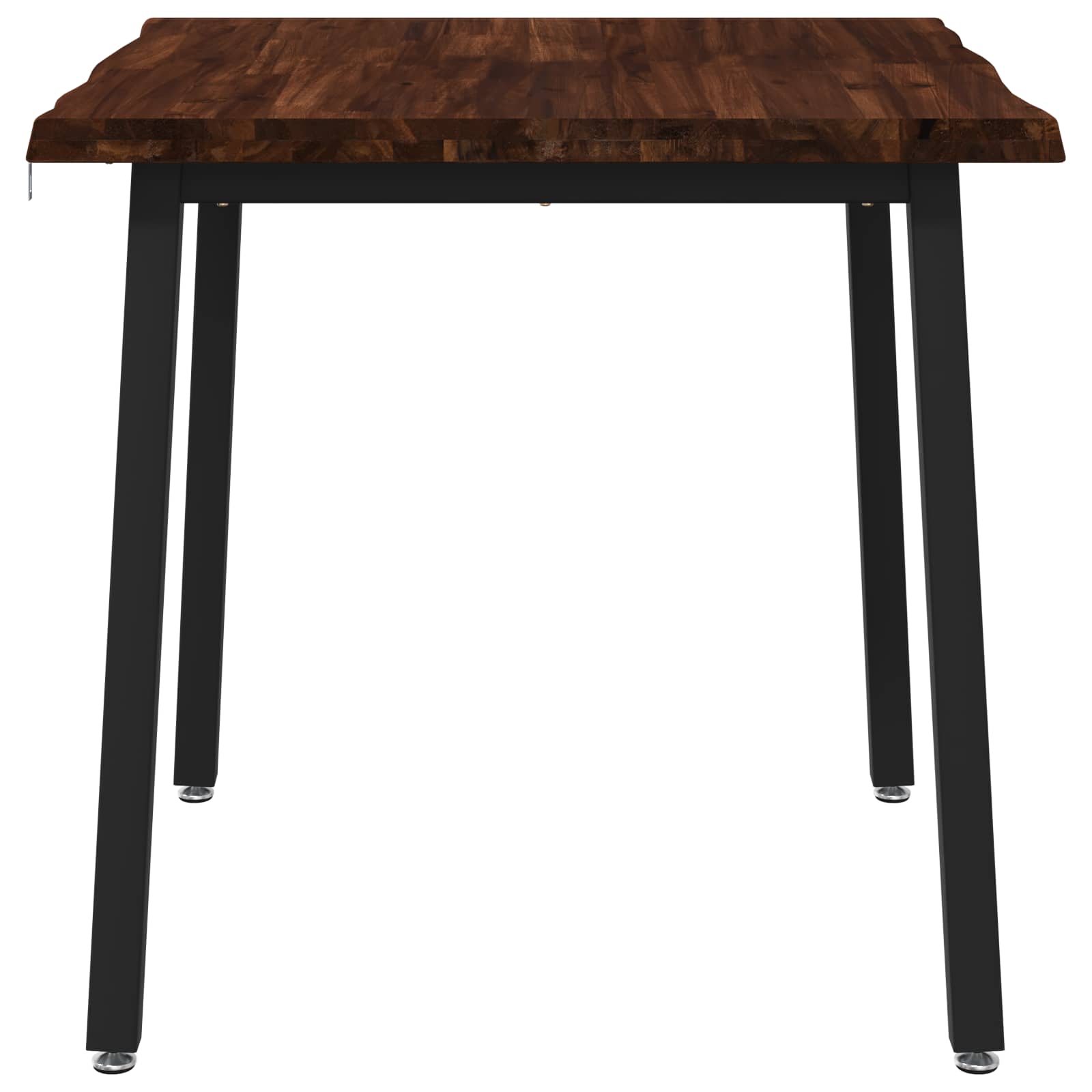 vidaXL 70 x 70 x 75 cm Lite Drewno Akacji Ciemnobrązowy i czarny