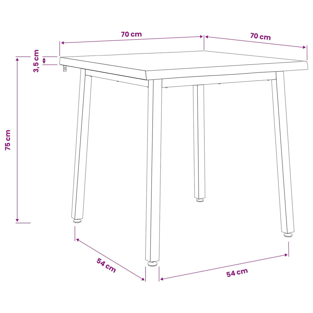 vidaXL 70 x 70 x 75 cm Lite Drewno Akacji Ciemnobrązowy i czarny