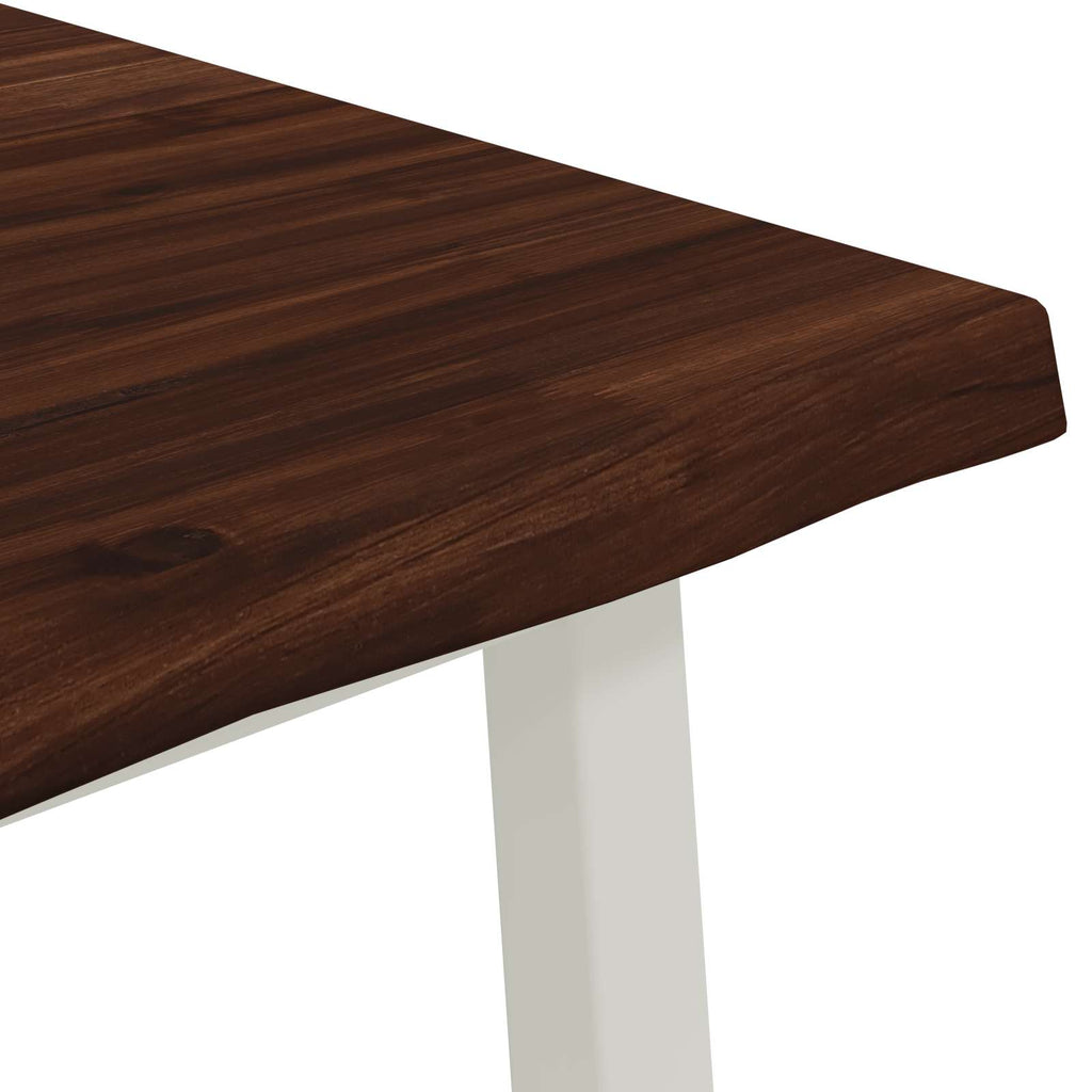 vidaXL 70 x 70 x 75 cm Lite Drewno Akacji Ciemnobrązowy i Biały