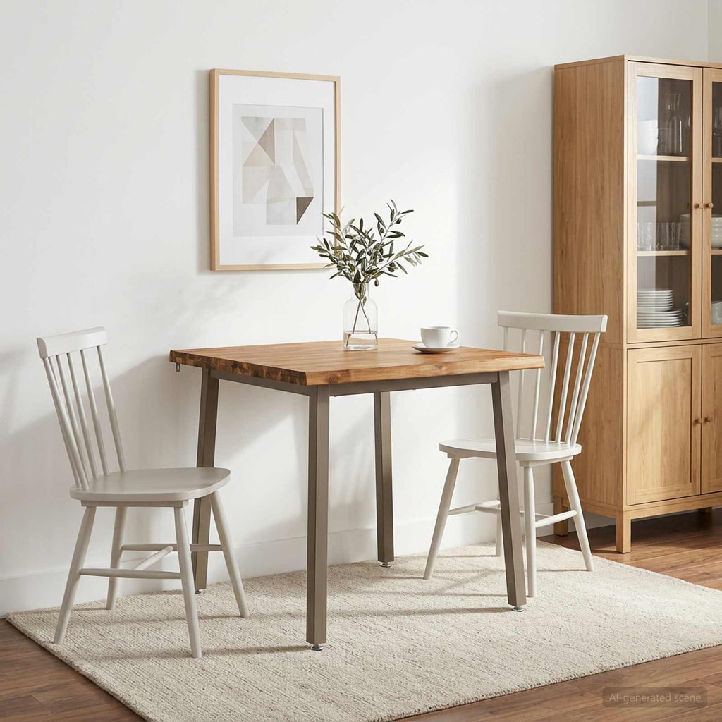 vidaXL 70 x 70 x 75 cm Lite Drewno Akacji Naturalny i kawowy Kwadrat