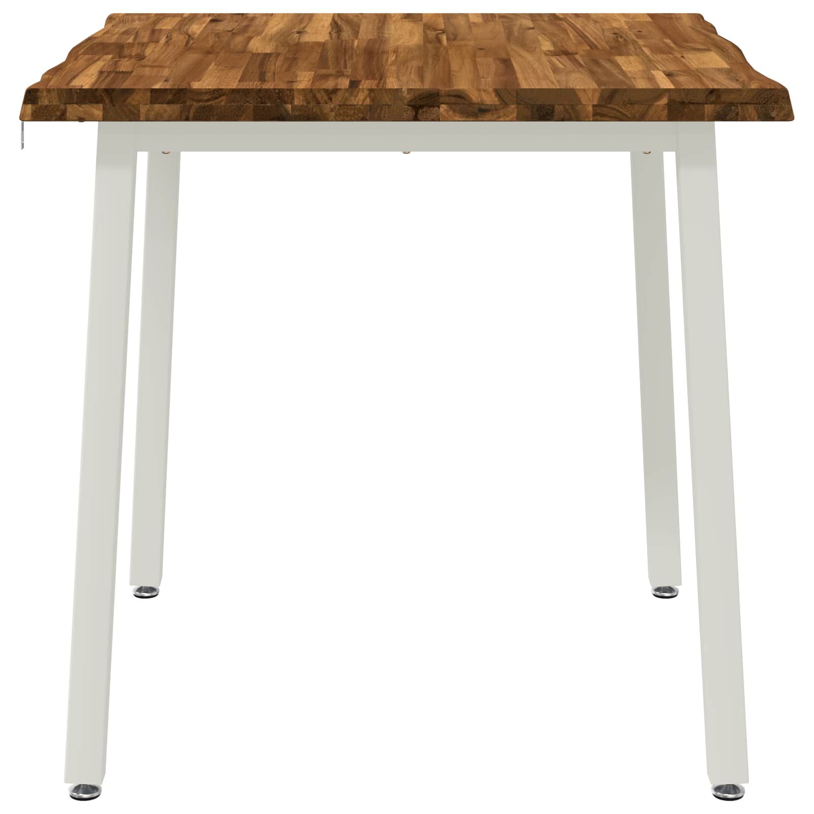 vidaXL 70 x 70 x 75 cm Lite Drewno Akacji Naturalne i białe Kwadrat