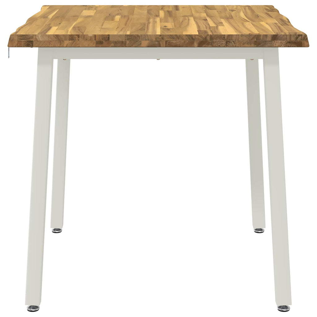vidaXL 70 x 70 x 75 cm Lite Drewno Akacji Biały Kwadrat