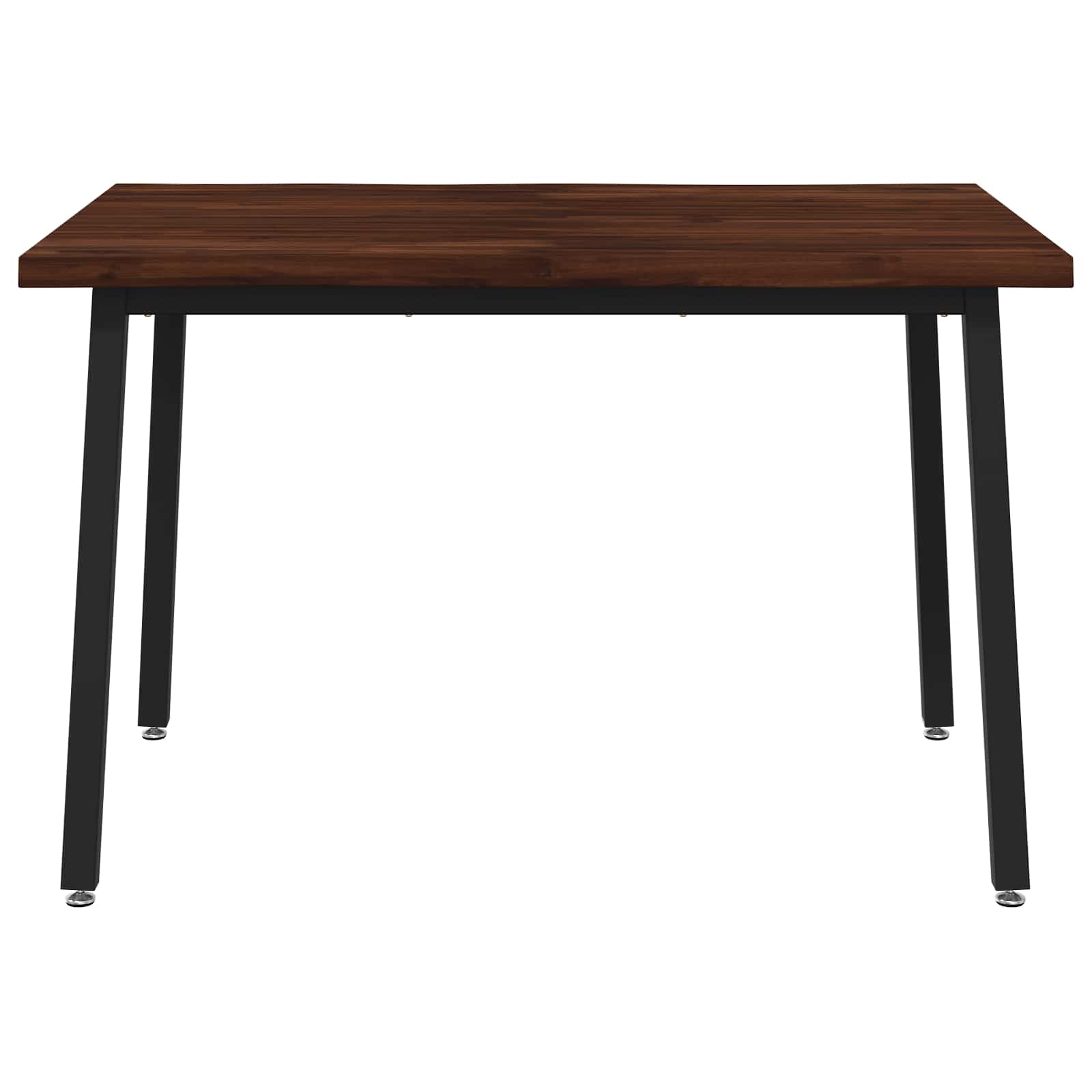 vidaXL 120 x 70 x 75 cm Lite Drewno Akacji Ciemnobrązowy i czarny