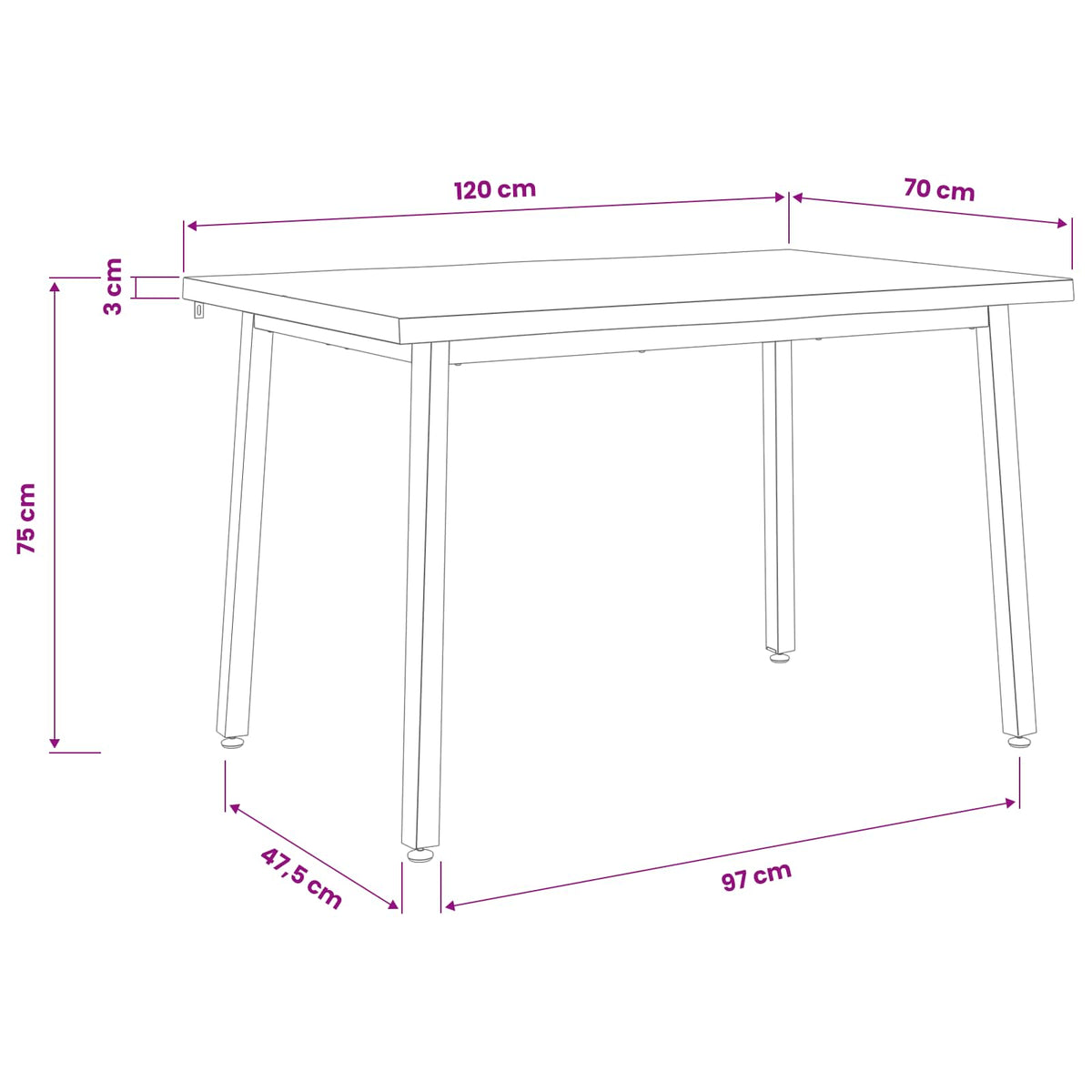 vidaXL 120 x 70 x 75 cm Lite Drewno Akacji Naturalny i kawowy