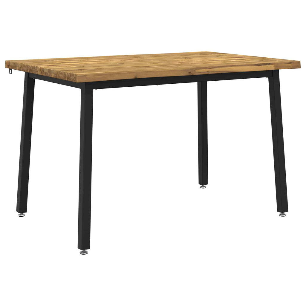 vidaXL 120 x 70 x 75 cm Lite Drewno Akacji biały i czarny Prostokątny
