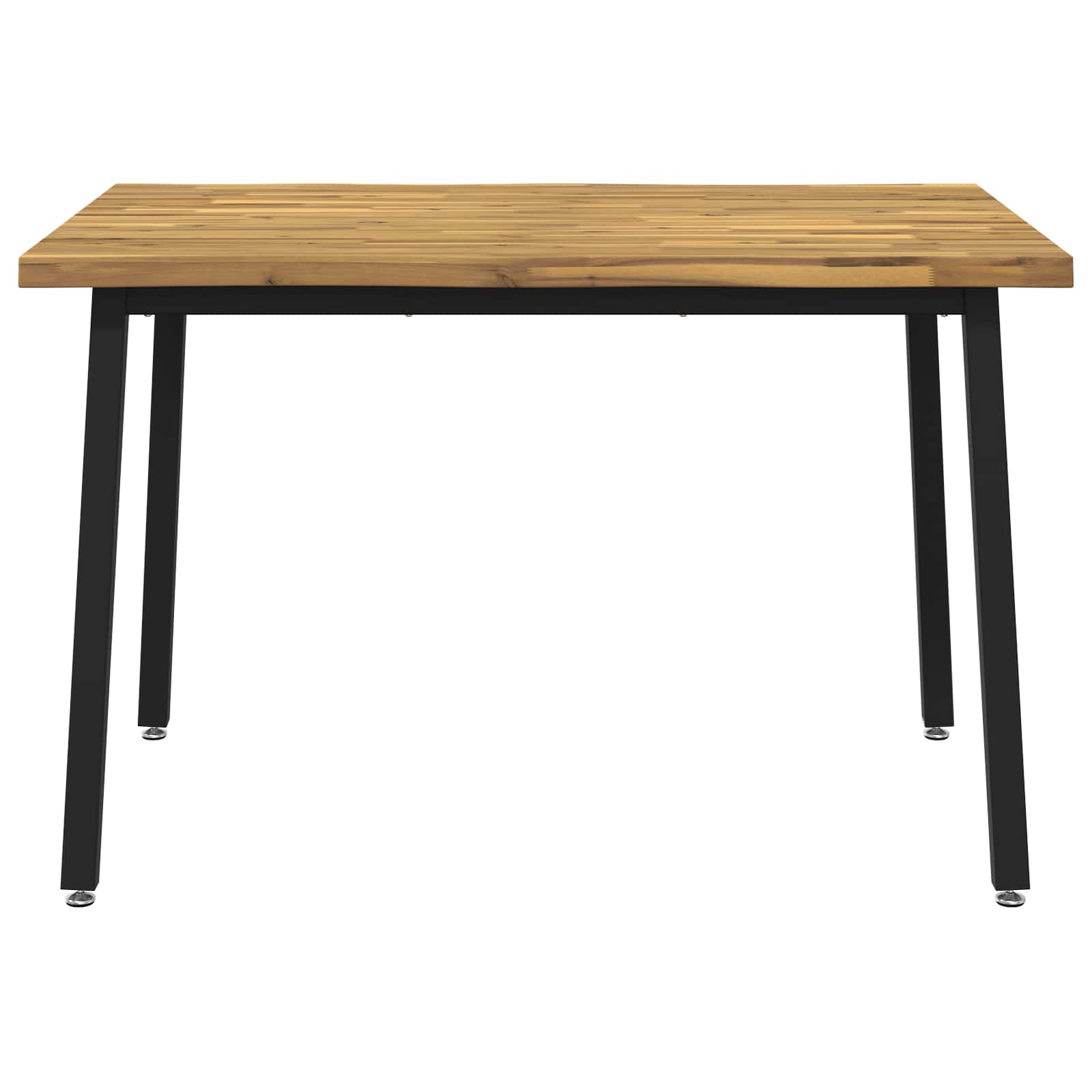 vidaXL 140 x 70 x 75 cm Lite Drewno Akacji biały i czarny Prostokątny