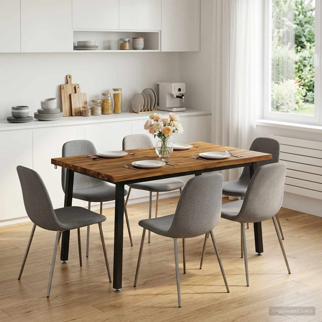 vidaXL 120 x 80 x 75 cm Lite Drewno Akacji Naturalny i czarny