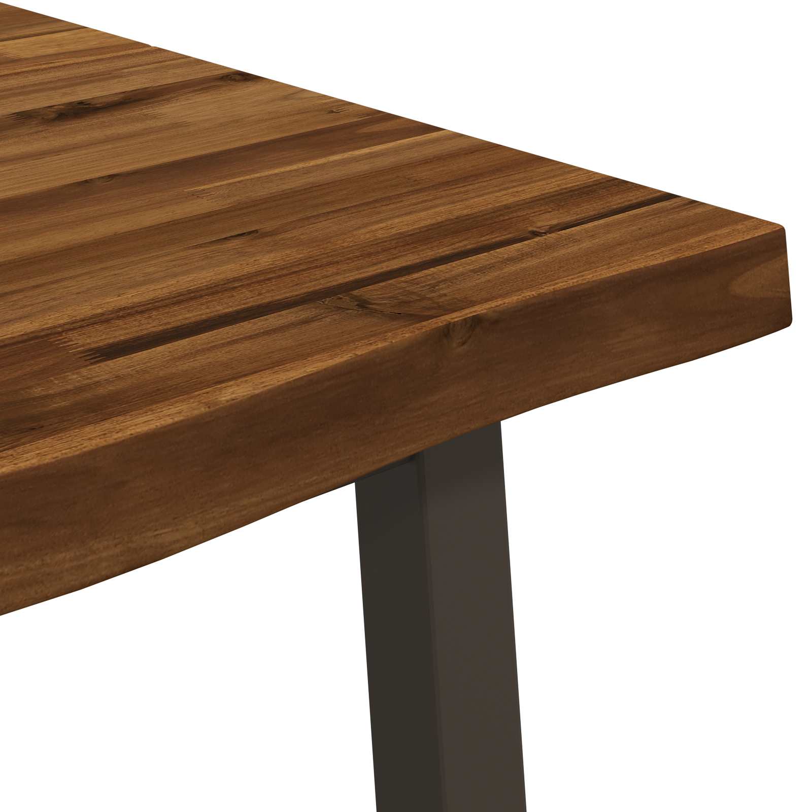 vidaXL 120 x 80 x 75 cm Lite Drewno Akacji Naturalny i kawowy