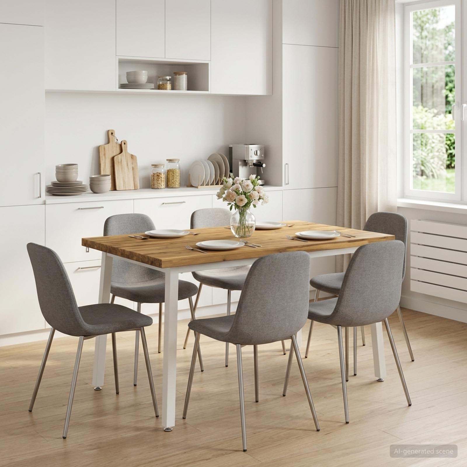 vidaXL 120 x 70 x 75 cm Lite Drewno Akacji Biały Prostokątny