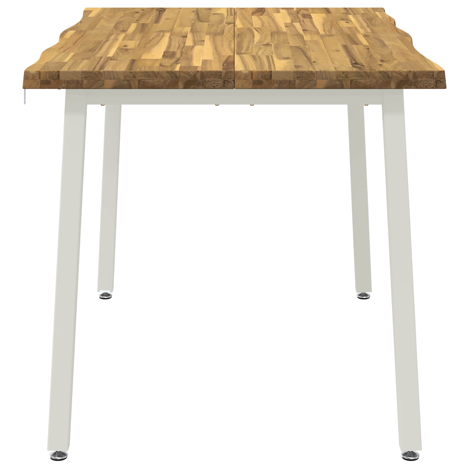 vidaXL 120 x 80 x 75 cm Lite Drewno Akacji Biały Prostokątny