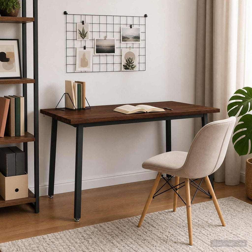 vidaXL 140 x 70 x 75 cm Lite Drewno Akacji Ciemnobrązowy i czarny