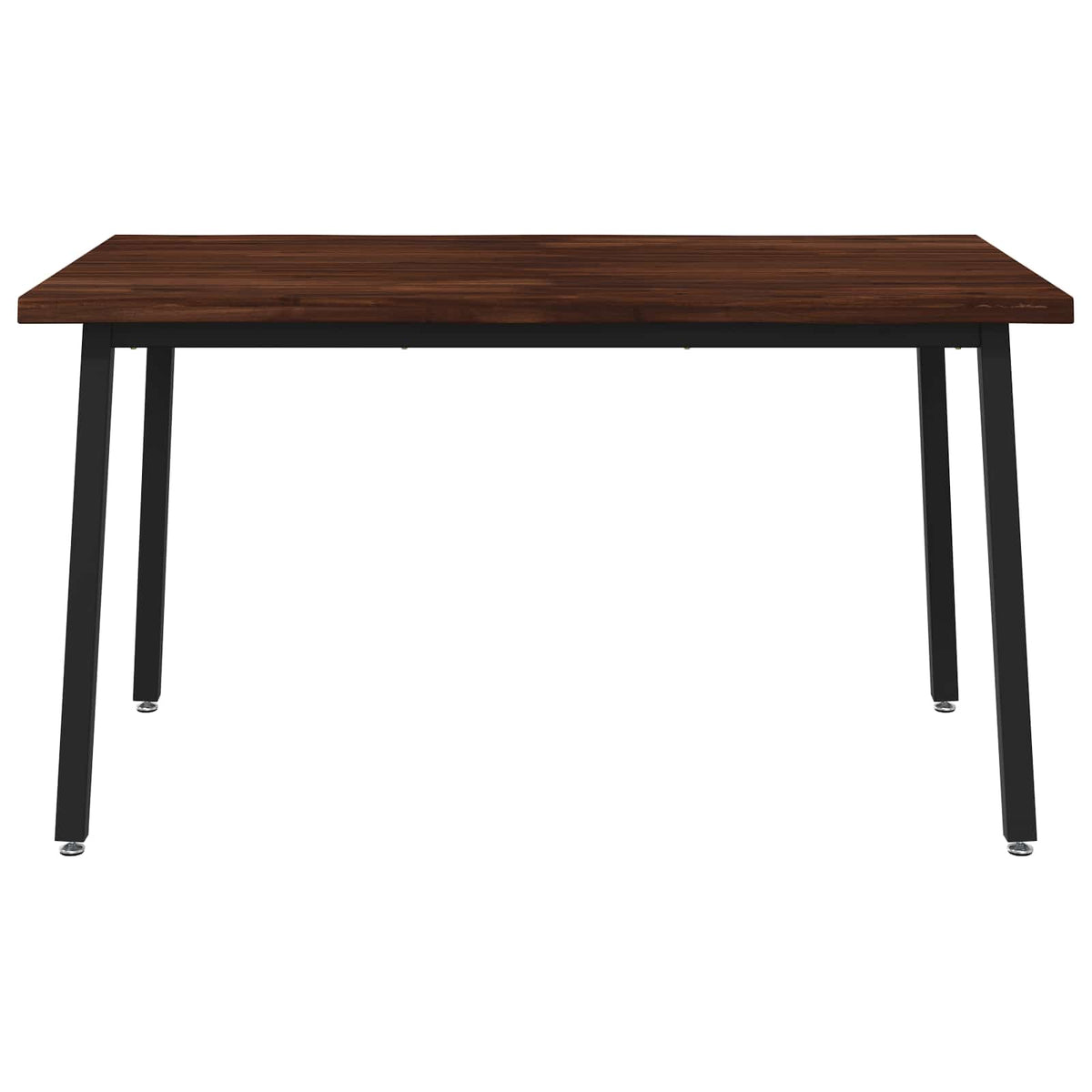 vidaXL 140 x 80 x 75 cm Lite Drewno Akacji Ciemnobrązowy i czarny