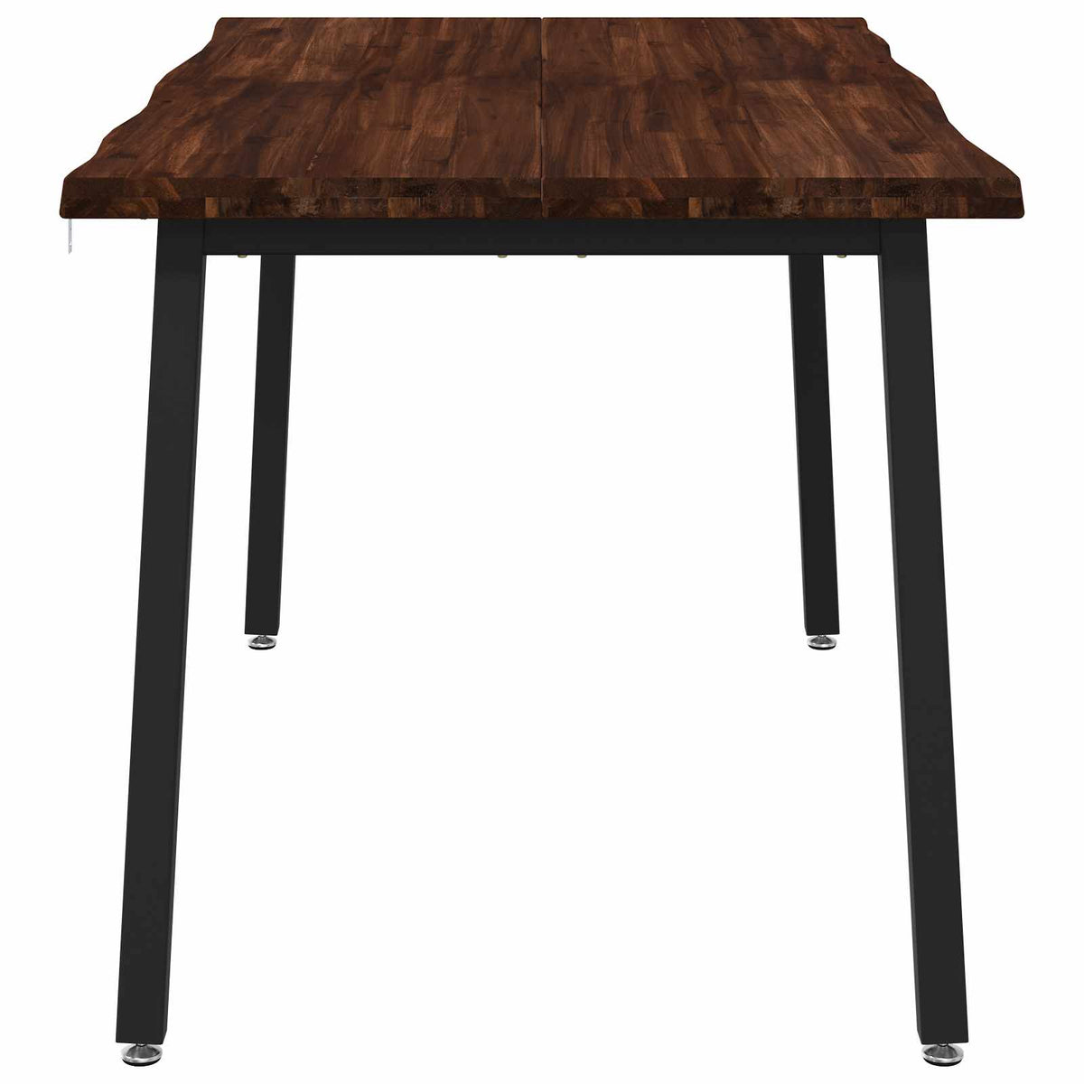 vidaXL 140 x 80 x 75 cm Lite Drewno Akacji Ciemnobrązowy i czarny