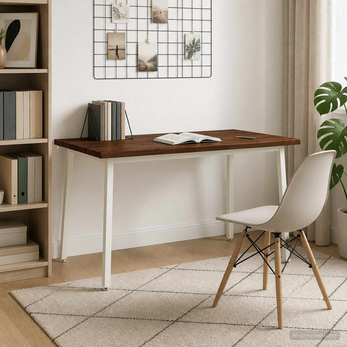 vidaXL 140 x 80 x 75 cm Lite Drewno Akacji Ciemnobrązowy i Biały