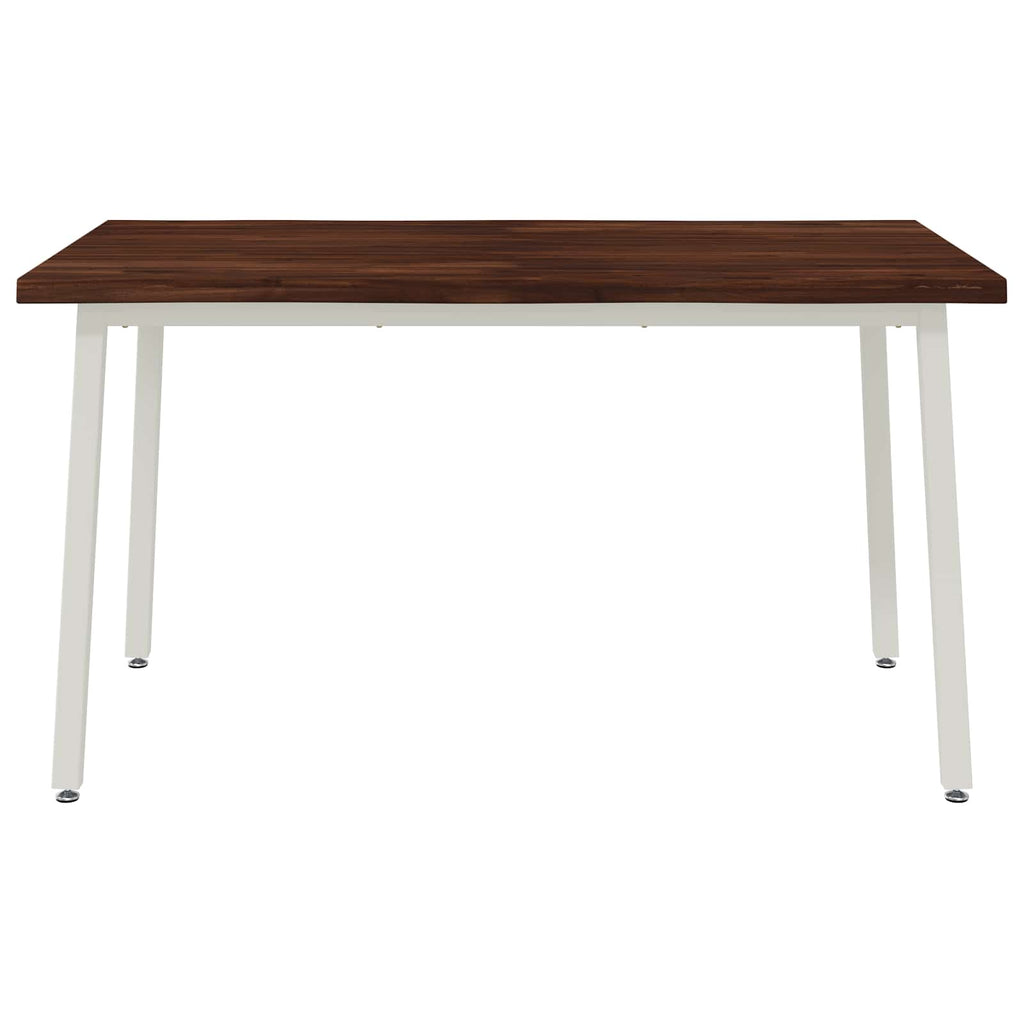 vidaXL 140 x 80 x 75 cm Lite Drewno Akacji Ciemnobrązowy i Biały