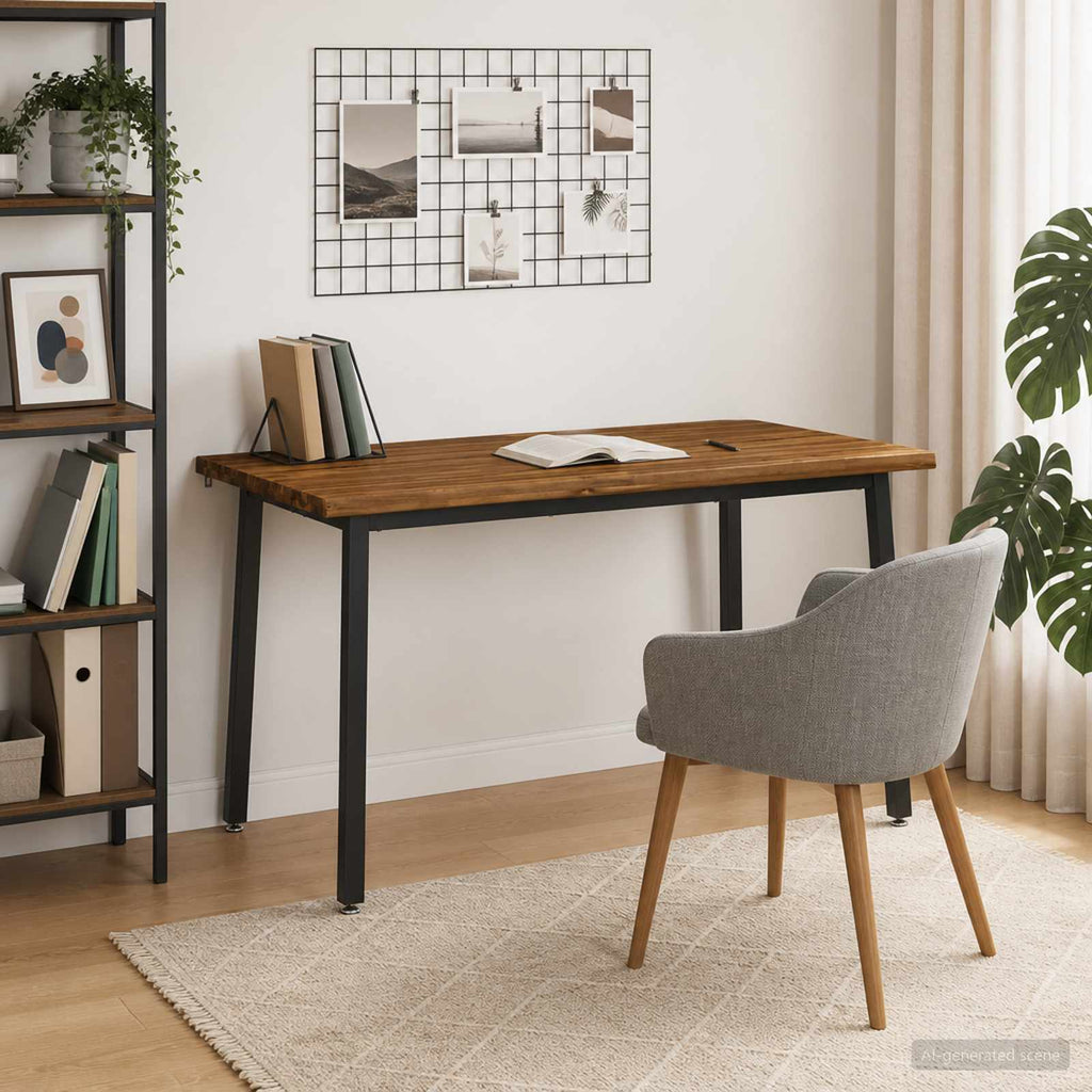 vidaXL 140 x 80 x 75 cm Lite Drewno Akacji Naturalny i czarny