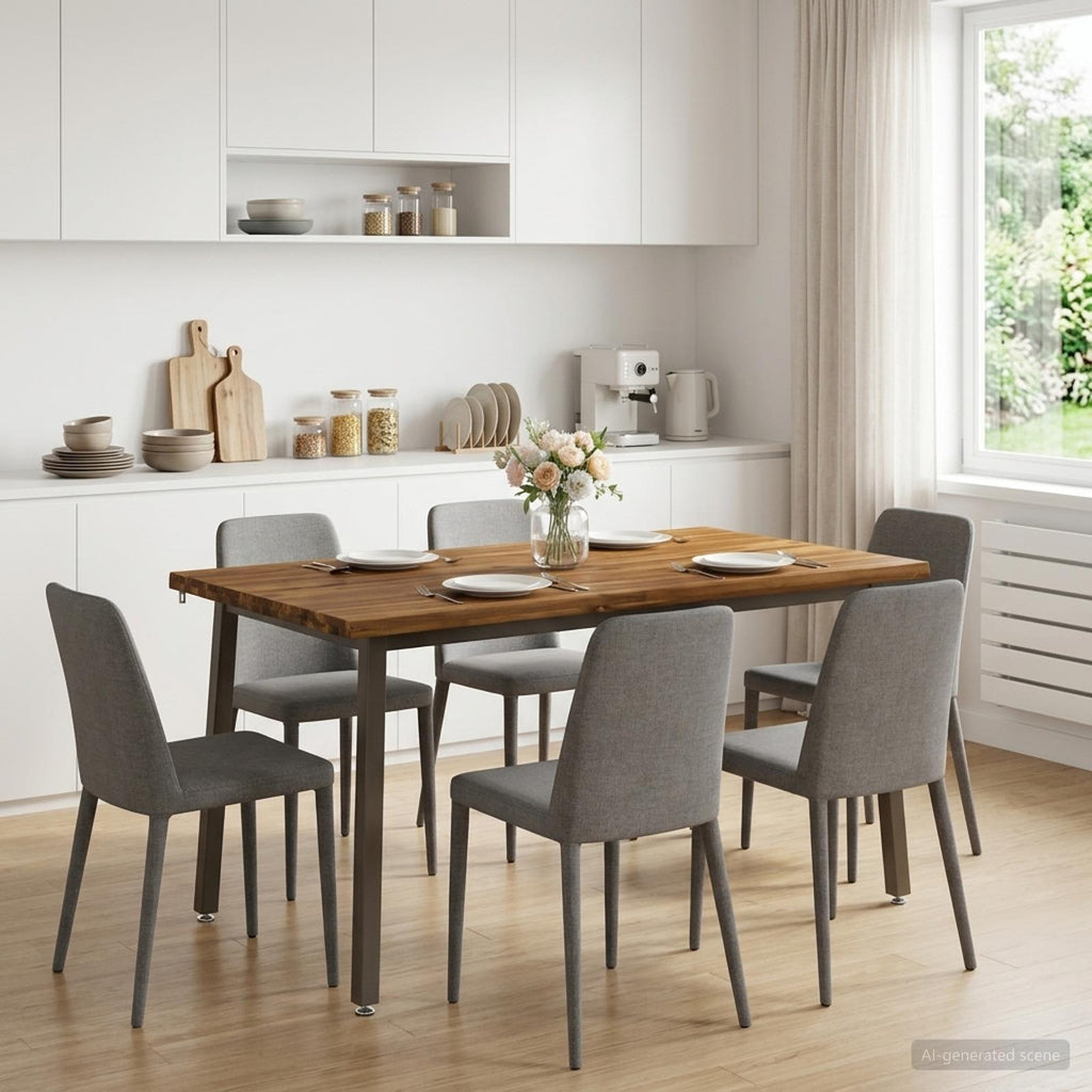 vidaXL 140 x 80 x 75 cm Lite Drewno Akacji Naturalny i kawowy