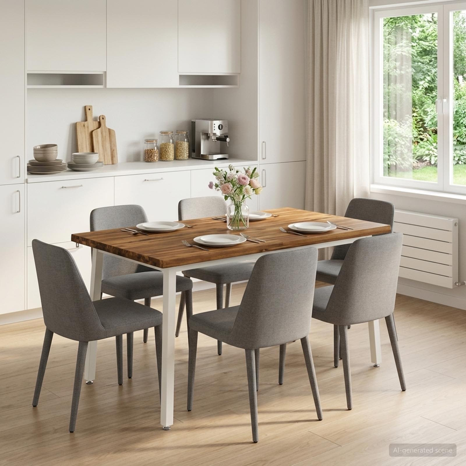 vidaXL 140 x 70 x 75 cm Lite Drewno Akacji Naturalne i białe