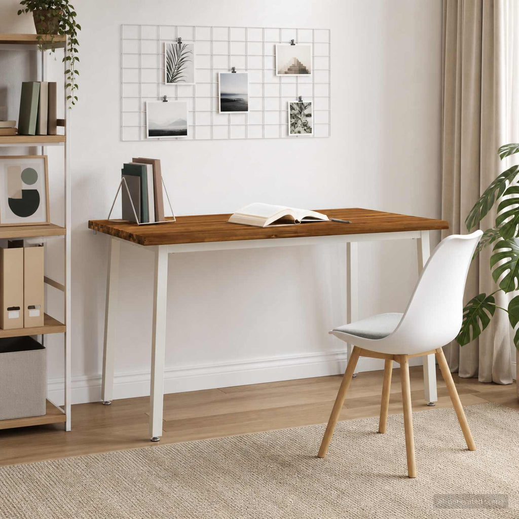vidaXL 140 x 80 x 75 cm Lite Drewno Akacji Naturalne i białe