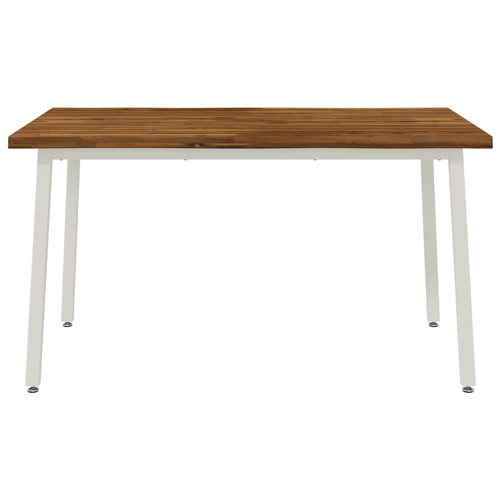 vidaXL 140 x 80 x 75 cm Lite Drewno Akacji Naturalne i białe