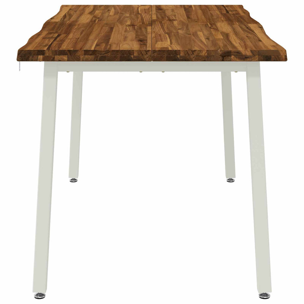 vidaXL 140 x 80 x 75 cm Lite Drewno Akacji Naturalne i białe