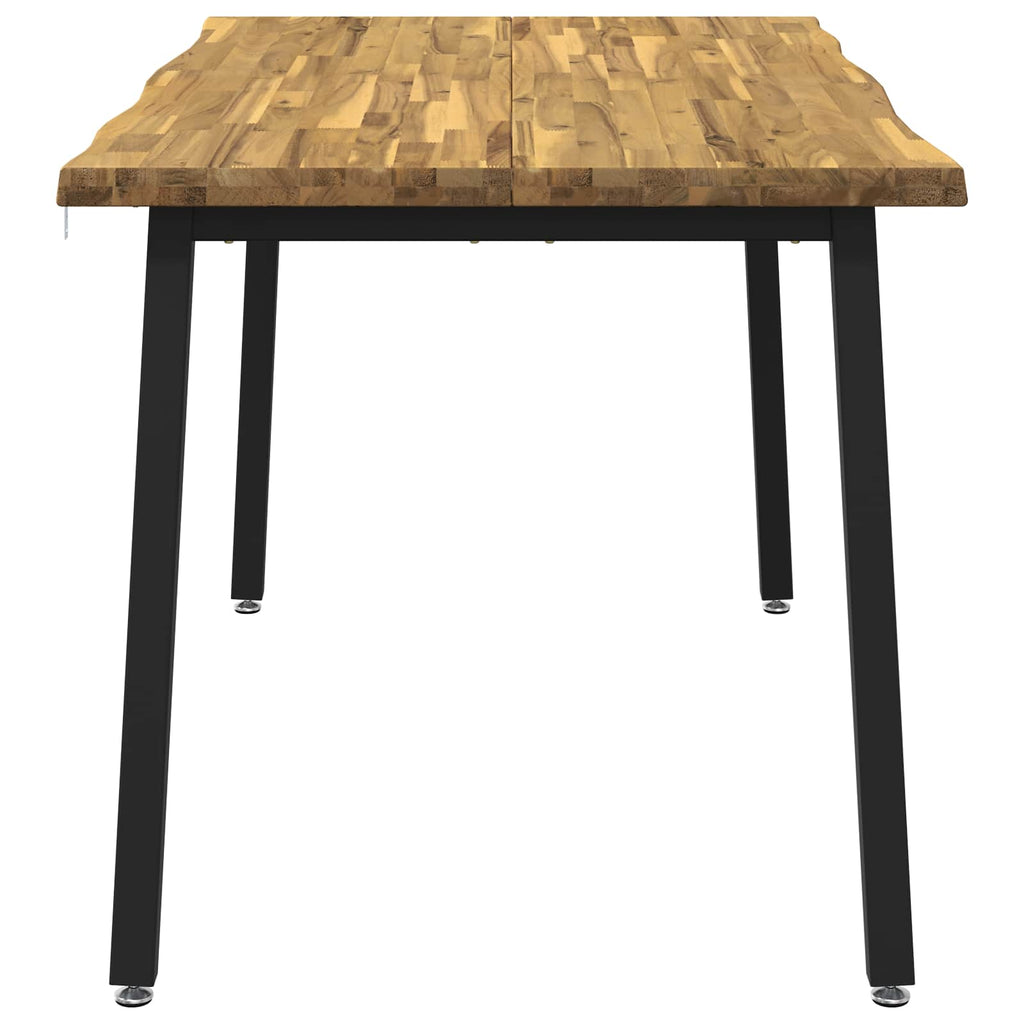 vidaXL 140 x 80 x 75 cm Lite Drewno Akacji biały i czarny Prostokątny