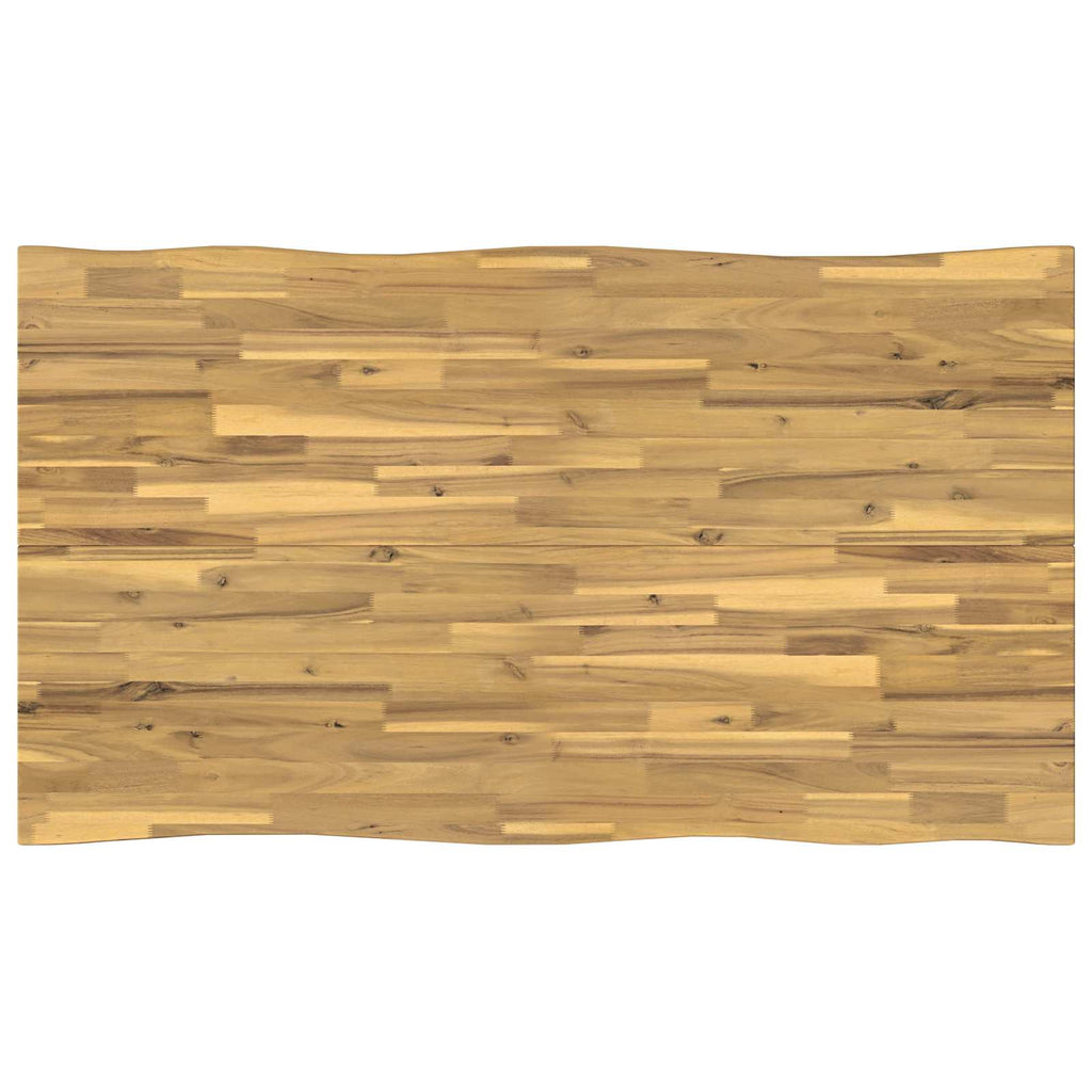 vidaXL 140 x 80 x 75 cm Lite Drewno Akacji biały i czarny Prostokątny