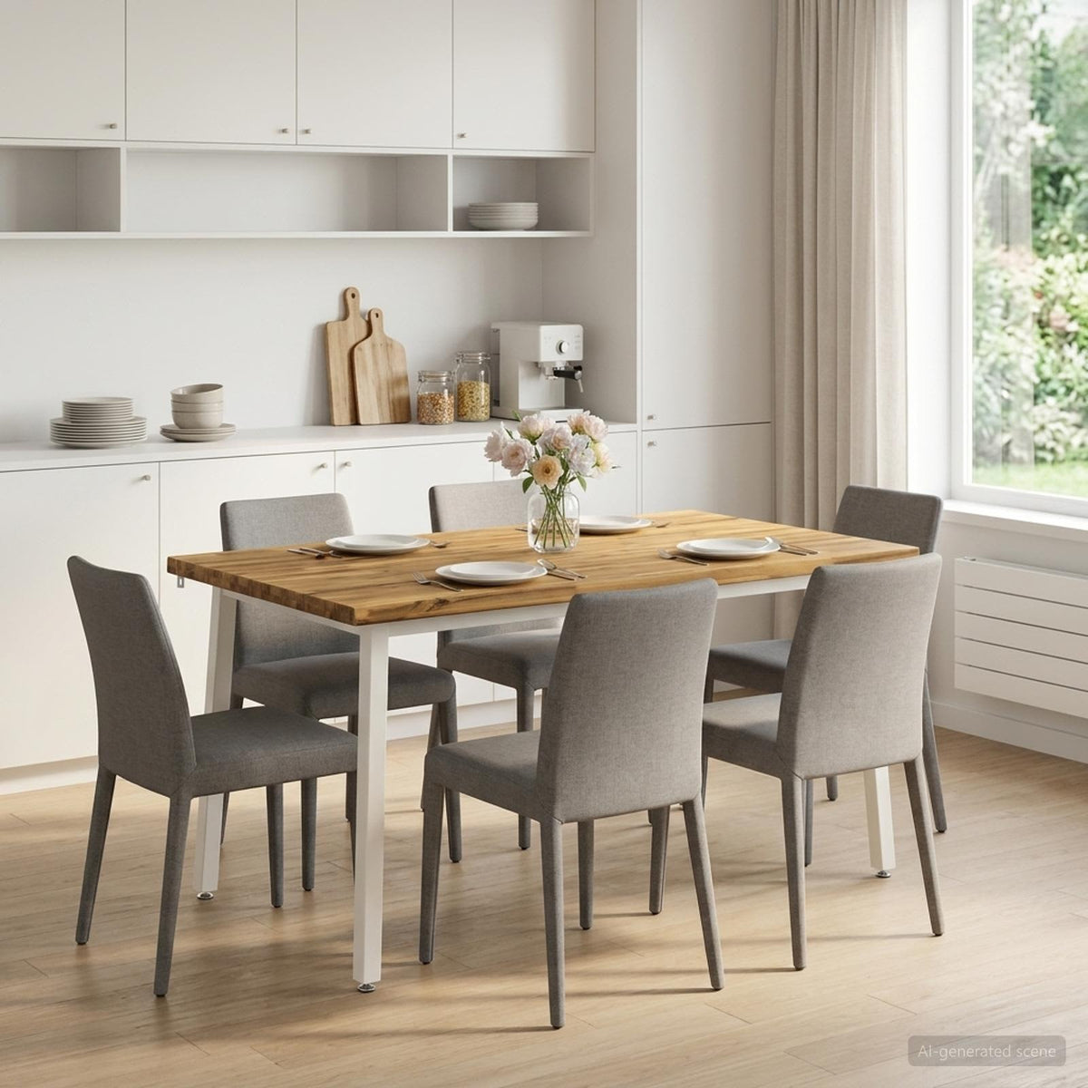 vidaXL 140 x 70 x 75 cm Lite Drewno Akacji Biały Prostokątny