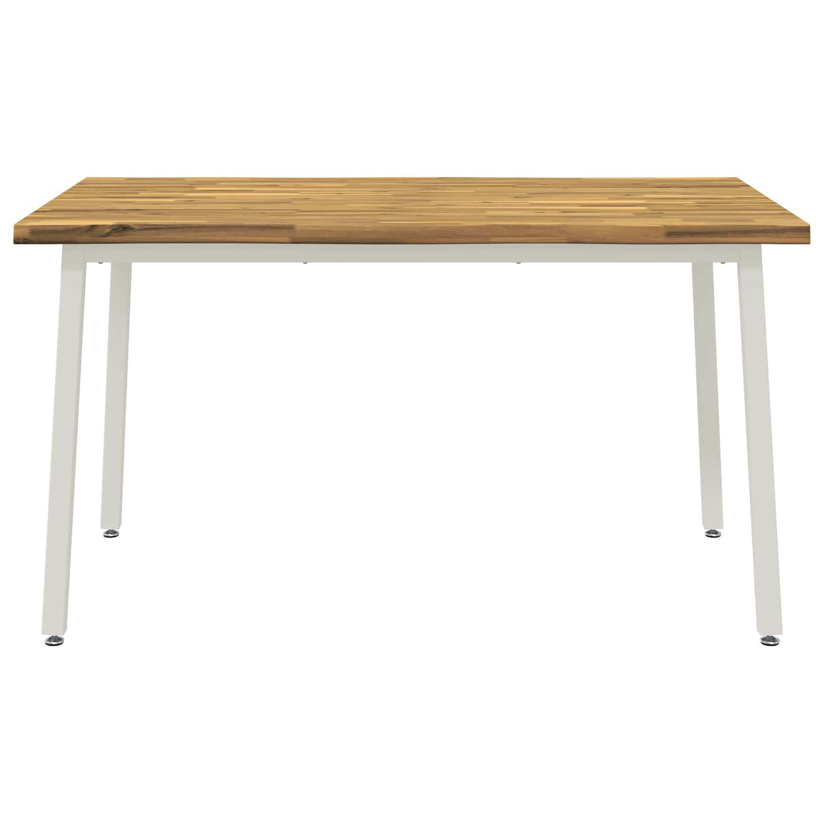 vidaXL 140 x 80 x 75 cm Lite Drewno Akacji Biały Prostokątny