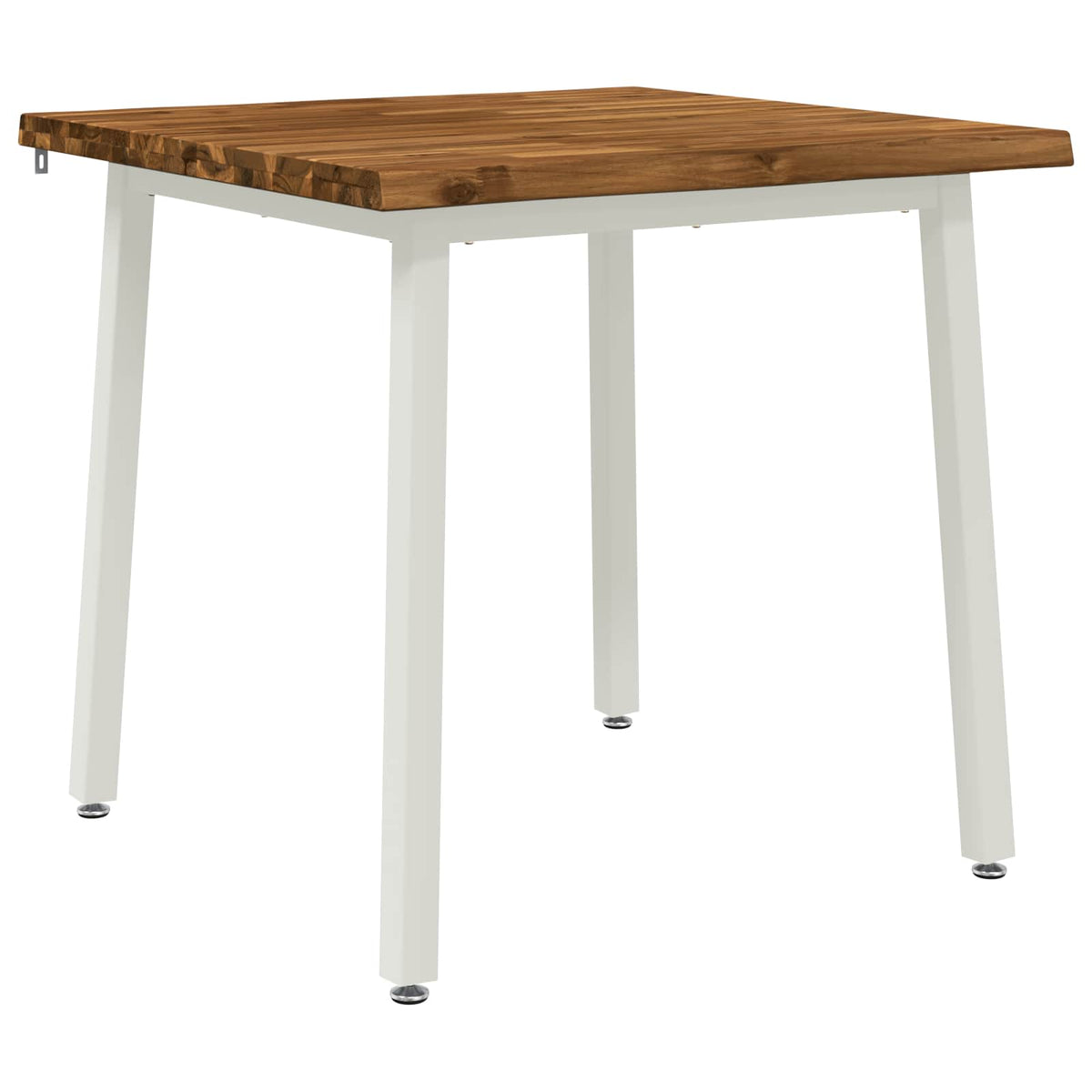 vidaXL 90 x 90 x 75 cm Lite Drewno Akacji Naturalne i białe Kwadrat