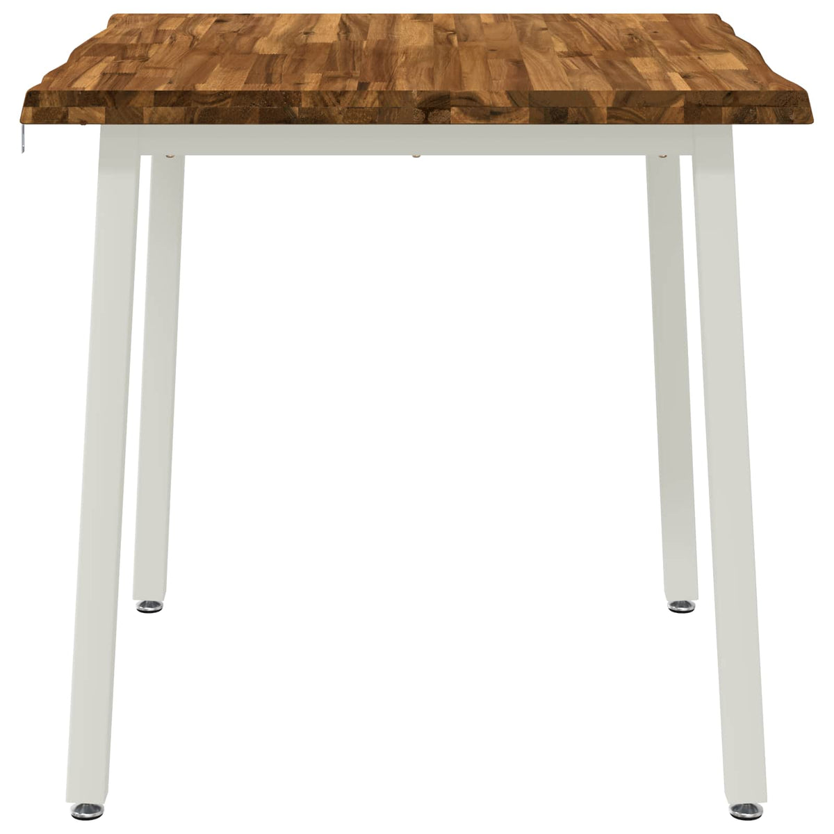 vidaXL 90 x 90 x 75 cm Lite Drewno Akacji Naturalne i białe Kwadrat