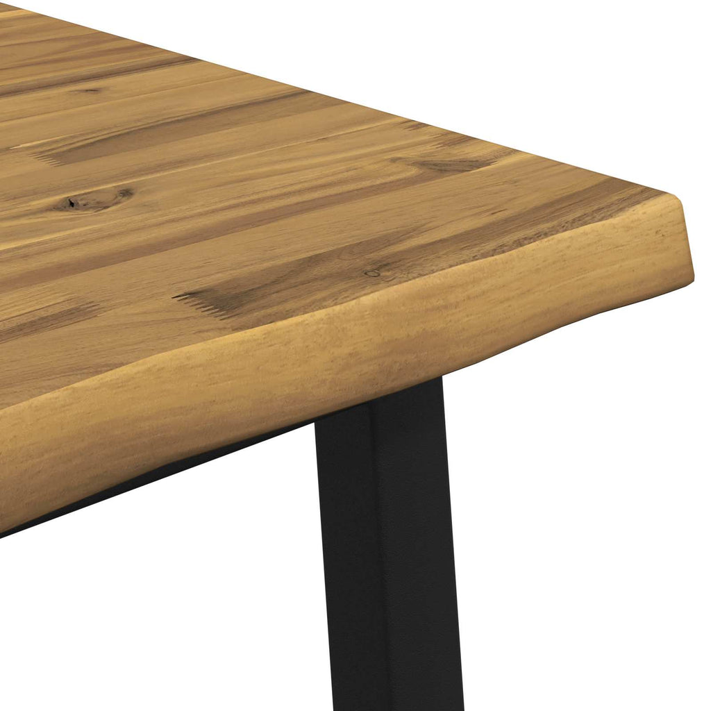 vidaXL 90 x 90 x 75 cm Lite Drewno Akacji biały i czarny Kwadrat