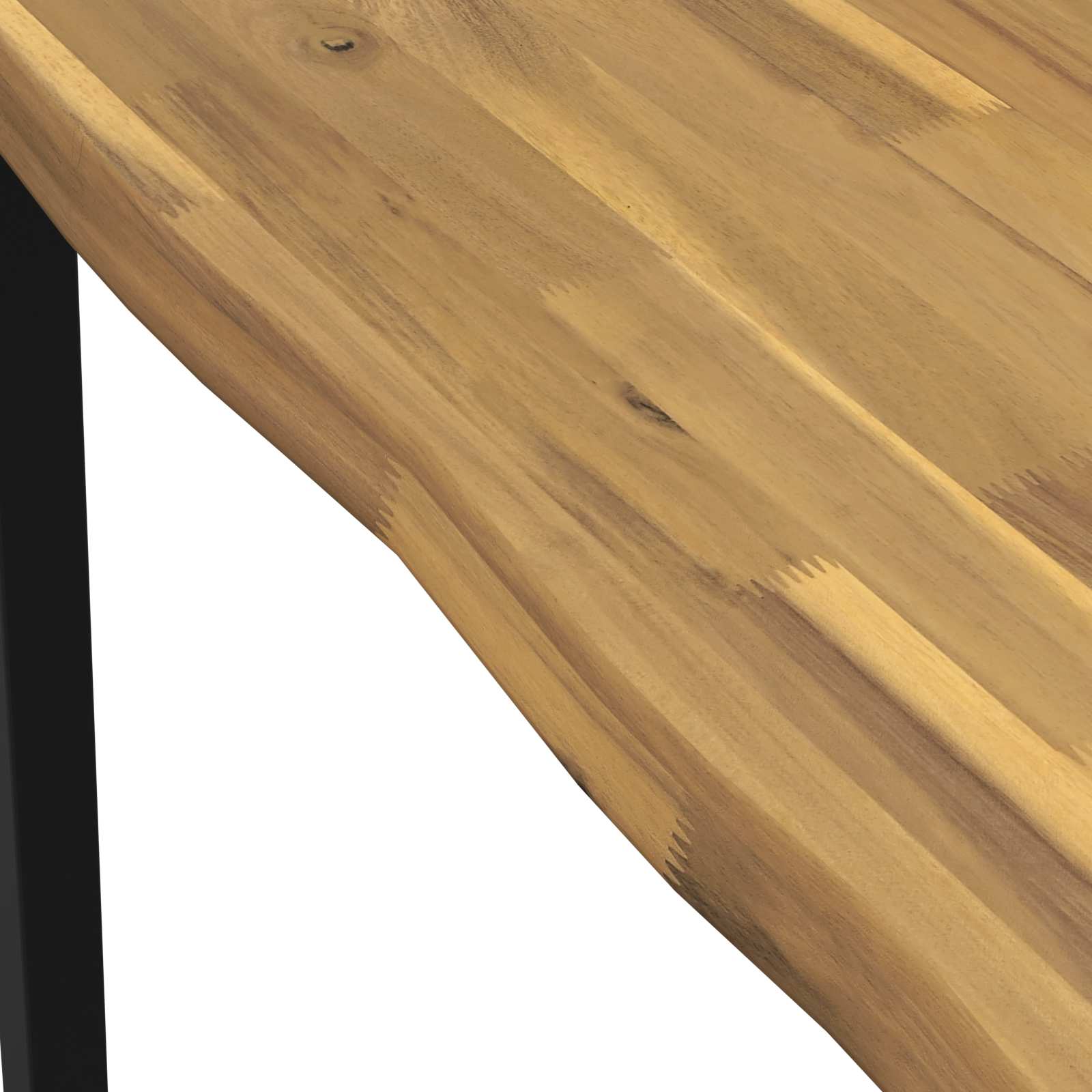 vidaXL 90 x 90 x 75 cm Lite Drewno Akacji biały i czarny Kwadrat