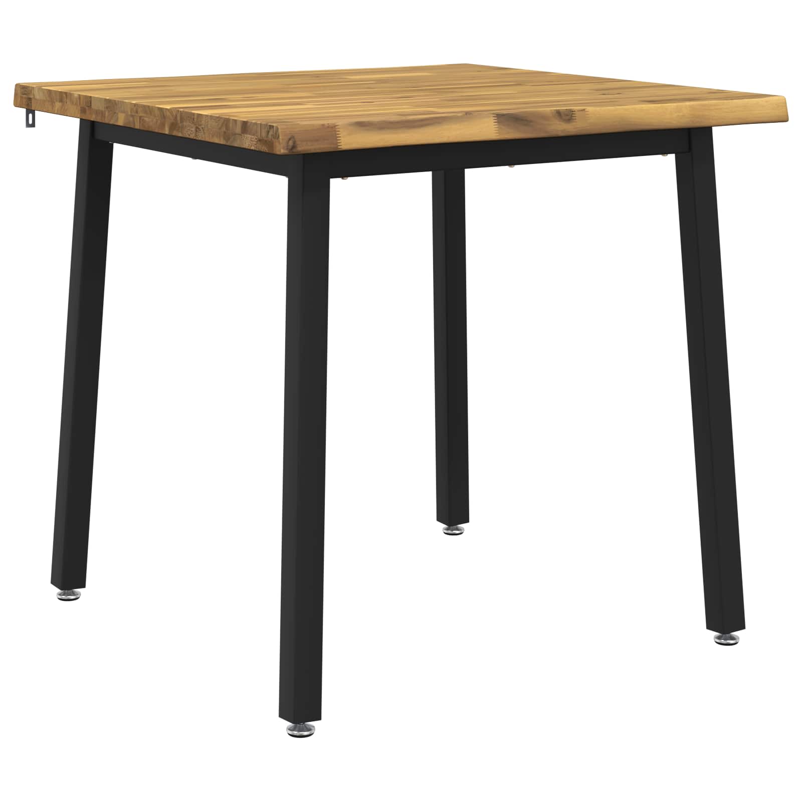 vidaXL 90 x 90 x 75 cm Lite Drewno Akacji biały i czarny Kwadrat
