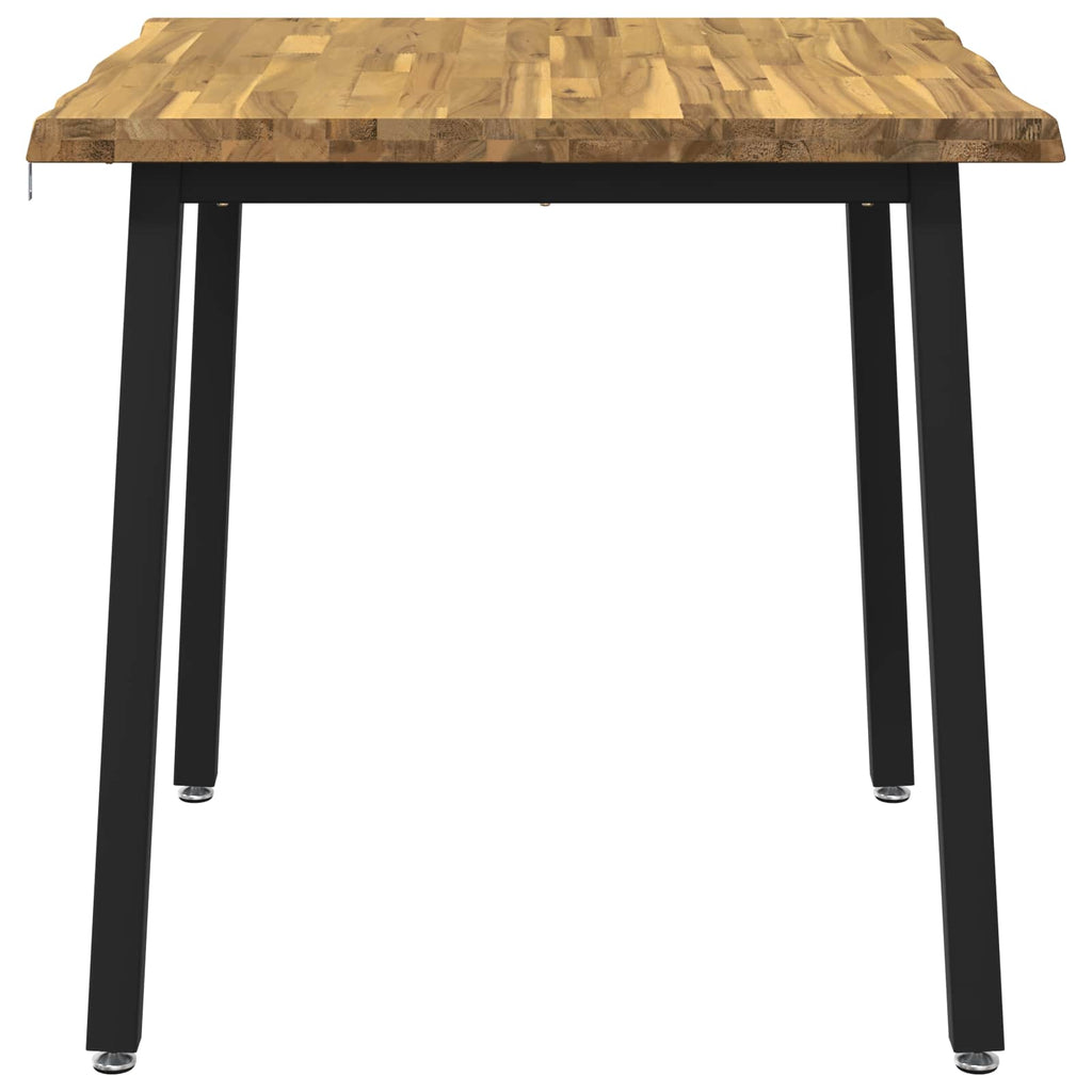 vidaXL 90 x 90 x 75 cm Lite Drewno Akacji biały i czarny Kwadrat