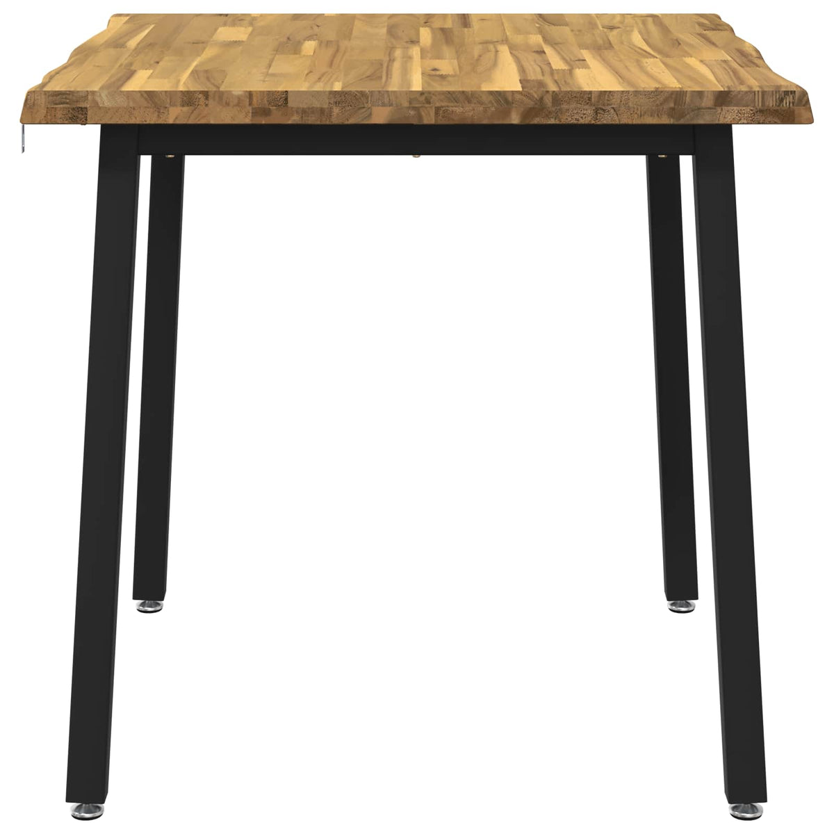 vidaXL 90 x 90 x 75 cm Lite Drewno Akacji biały i czarny Kwadrat