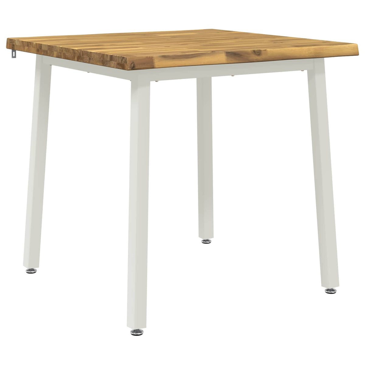 vidaXL 90 x 90 x 75 cm Lite Drewno Akacji Biały Kwadrat
